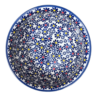 A picture of a Polish Pottery 7.75" Bowl (Field of Daisies) | M085S-S001 as shown at PolishPotteryOutlet.com/products/7-75-bowl-s001-m085s-s001