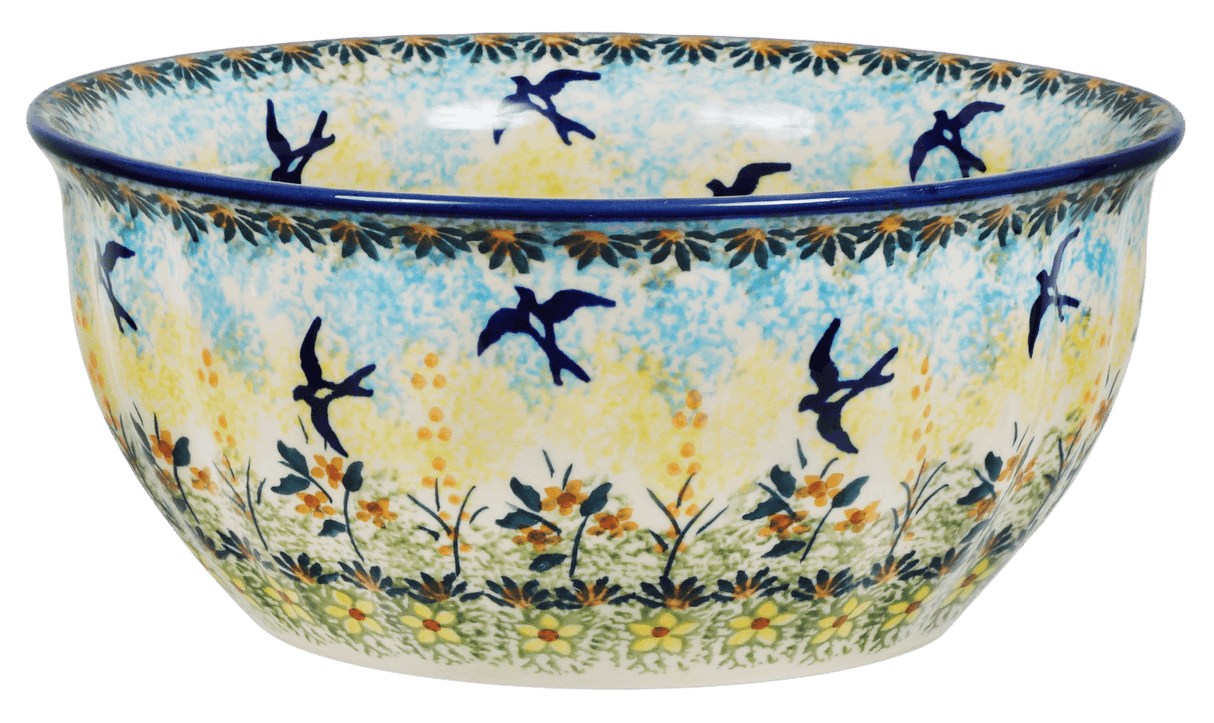 Bowl, Round, 7.75" in "Soaring Swallows" by Manufaktura | M085S-WK57