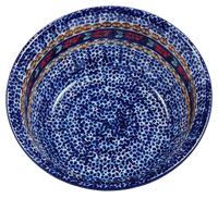 A picture of a Polish Pottery 7.75" Bowl (Crimson Twilight) | M085S-WK63 as shown at PolishPotteryOutlet.com/products/775-bowls-crimson-twilight