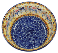 A picture of a Polish Pottery 7.75" Bowl (Butterfly Bliss) | M085S-WK73 as shown at PolishPotteryOutlet.com/products/7-75-bowl-butterfly-bliss
