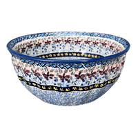 A picture of a Polish Pottery 7.75" Bowl (Lilac Fields) | M085S-WK75 as shown at PolishPotteryOutlet.com/products/7-75-bowl-lilac-fields-m085s-wk75