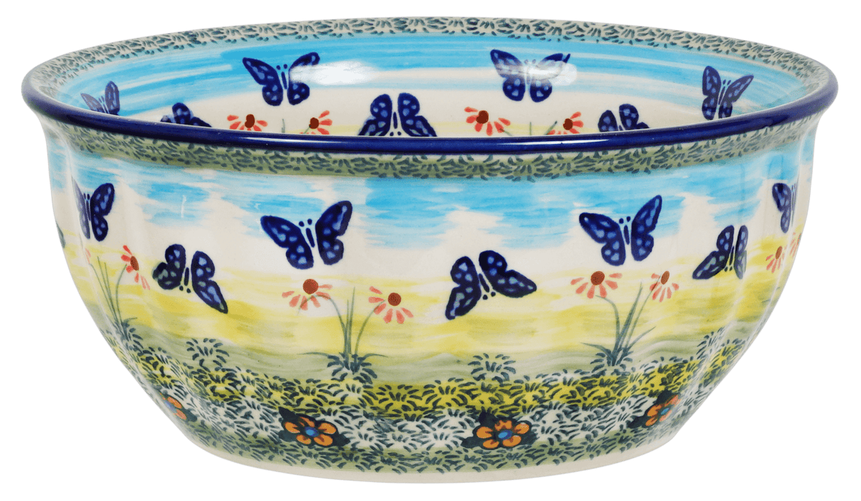 Bowl, Round, 7.75" in "Butterflies in Flight" by Manufaktura | M085S-WKM