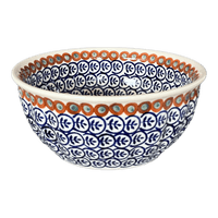 A picture of a Polish Pottery 7.75" Bowl (Olive Garden) | M085T-48 as shown at PolishPotteryOutlet.com/products/7-75-bowl-olive-garden-m085t-48