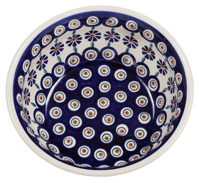 Polish Pottery 7.75" Bowl (Floral Peacock) | M085T-54KK Additional Image at PolishPotteryOutlet.com