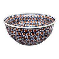 A picture of a Polish Pottery 7.75" Bowl (Chocolate Drop) | M085T-55 as shown at PolishPotteryOutlet.com/products/7-75-bowl-chocolatedrop-m085t-55