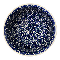 A picture of a Polish Pottery 7.75" Bowl (Eyes Wide Open) | M085T-58 as shown at PolishPotteryOutlet.com/products/7-75-bowl-eyes-wide-open-m085t-58