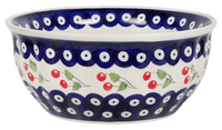 A picture of a Polish Pottery 7.75" Bowl (Cherry Dot) | M085T-70WI as shown at PolishPotteryOutlet.com/products/775-bowls-cherry-dot