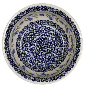 Polish Pottery 9" Bowl (Lily of the Valley) | M086T-ASD Additional Image at PolishPotteryOutlet.com