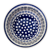 A picture of a Polish Pottery 7.75" Bowl (Floral Chain) | M085T-EO37 as shown at PolishPotteryOutlet.com/products/7-75-bowl-floral-chain-m085t-eo37