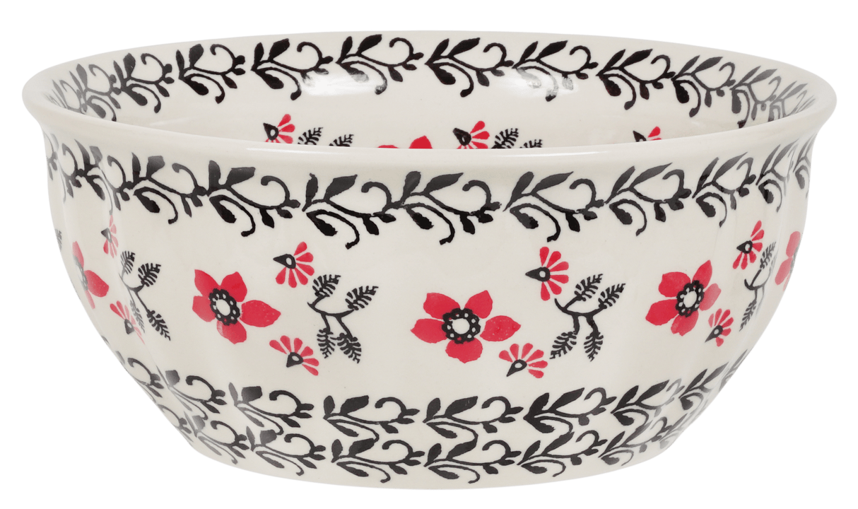 Bowl, Round, 7.75" in "Scarlet Garden" by Manufaktura | M085T-KK01