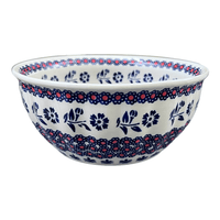 A picture of a Polish Pottery 7.75" Bowl (Swedish Flower) | M085T-KLK as shown at PolishPotteryOutlet.com/products/7-75-bowl-klk-m085t-klk