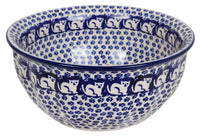 A picture of a Polish Pottery 7.75" Bowl (Kitty Cat Path) | M085T-KOT6 as shown at PolishPotteryOutlet.com/products/7-75-bowl-kitty-cat-path