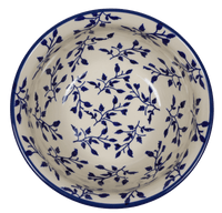 A picture of a Polish Pottery 7.75" Bowl (Blue Spray) | M085T-LISK as shown at PolishPotteryOutlet.com/products/7-75-bowl-blue-spray