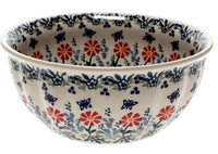 A picture of a Polish Pottery 7.75" Bowl (Butterfly Blossoms) | M085T-MM02 as shown at PolishPotteryOutlet.com/products/7-75-bowl-butterfly-blossoms-m085t-mm02