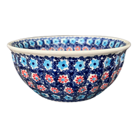 A picture of a Polish Pottery 7.75" Bowl (Daisy Circle) | M085T-MS01 as shown at PolishPotteryOutlet.com/products/7-75-bowl-ms01-m085t-ms01