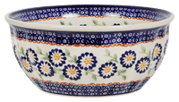 A picture of a Polish Pottery 7.75" Bowl (Mums the Word) | M085T-P178 as shown at PolishPotteryOutlet.com/products/775-bowls-mums-the-word
