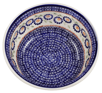 A picture of a Polish Pottery 7.75" Bowl (Mums the Word) | M085T-P178 as shown at PolishPotteryOutlet.com/products/775-bowls-mums-the-word