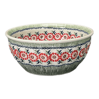 A picture of a Polish Pottery 7.75" Bowl (Woven Reds) | M085T-P181 as shown at PolishPotteryOutlet.com/products/7-75-bowl-woven-reds-m085t-p181