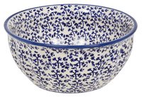 A picture of a Polish Pottery 7.75" Bowl (Blue Thicket) | M085T-P364 as shown at PolishPotteryOutlet.com/products/775-bowls-blue-thicket