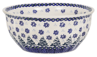 A picture of a Polish Pottery 7.75" Bowl (Snowy Pines) | M085T-U22 as shown at PolishPotteryOutlet.com/products/775-bowls-snowy-pines