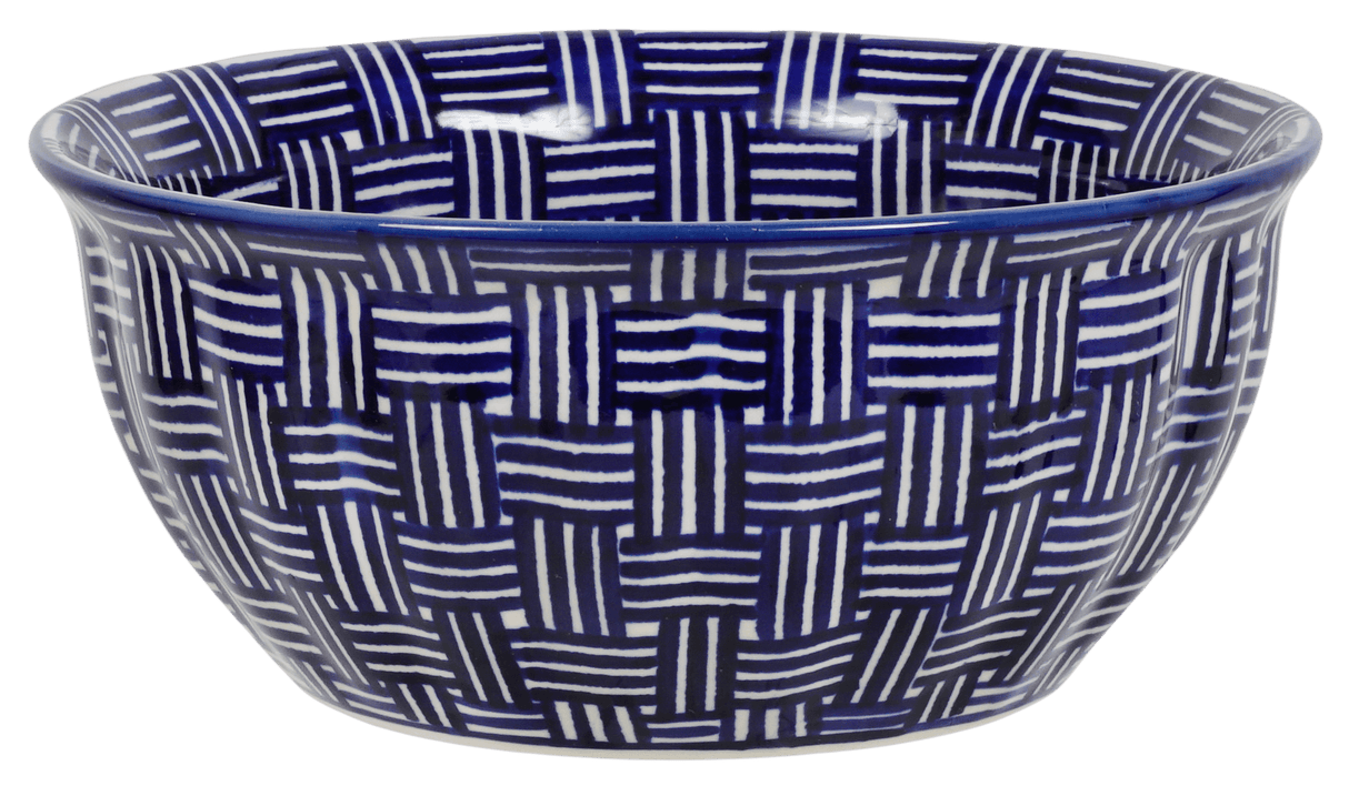 Bowl, Round, 7.75" in "Blue Basket Weave" by Manufaktura | M085U-32