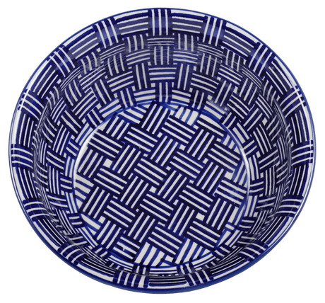 Bowl, Round, 7.75" in "Blue Basket Weave" by Manufaktura | M085U-32