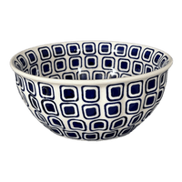 A picture of a Polish Pottery 7.75" Bowl (Navy Retro) | M085U-601A as shown at PolishPotteryOutlet.com/products/7-75-bowl-navy-retro-m085u-601a