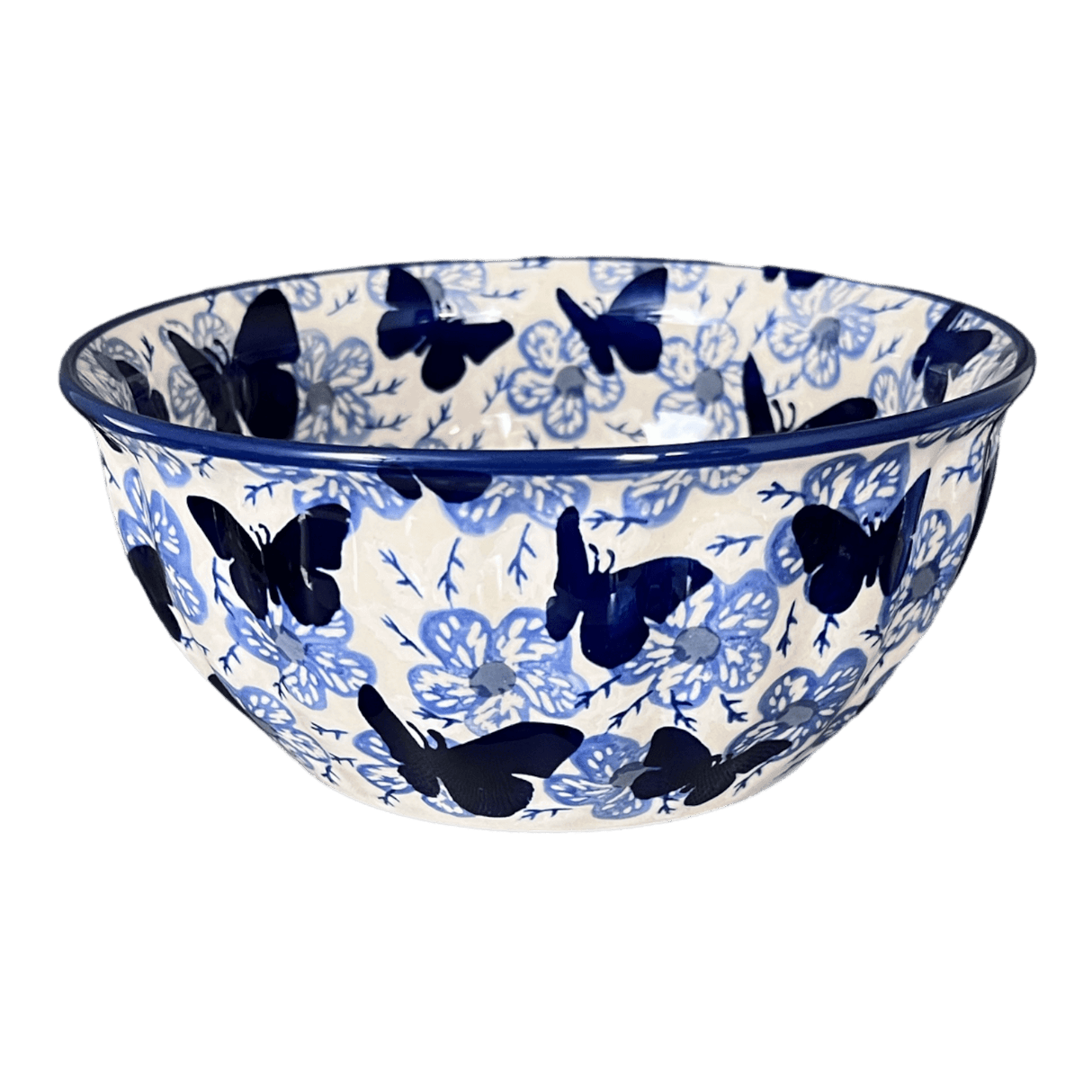 Bowl, Round, 7.75" in "Blue Butterfly" by Manufaktura | M085U-AS58