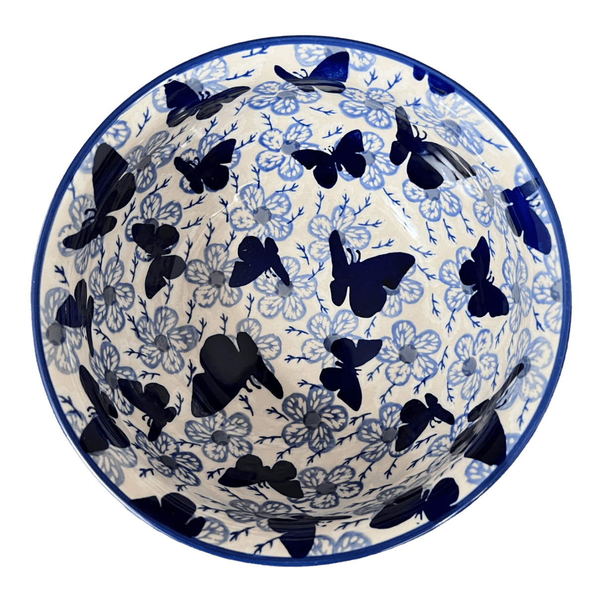 Bowl, Round, 7.75" in "Blue Butterfly" by Manufaktura | M085U-AS58