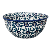 A picture of a Polish Pottery 7.75" Bowl (Peacock Parade) | M085U-AS60 as shown at PolishPotteryOutlet.com/products/7-75-bowl-peacock-parade-m085u-as60