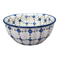 A picture of a Polish Pottery 7.75" Bowl (Diamond Quilt) | M085U-AS67 as shown at PolishPotteryOutlet.com/products/7-75-bowl-diamond-quilt-m085u-as67