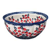 A picture of a Polish Pottery 7.75" Bowl (Fresh Strawberries) | M085U-AS70 as shown at PolishPotteryOutlet.com/products/7-75-bowl-fresh-strawberries-m085u-as70