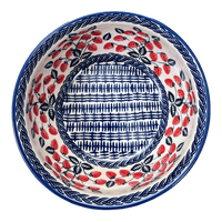 A picture of a Polish Pottery 7.75" Bowl (Fresh Strawberries) | M085U-AS70 as shown at PolishPotteryOutlet.com/products/7-75-bowl-fresh-strawberries-m085u-as70
