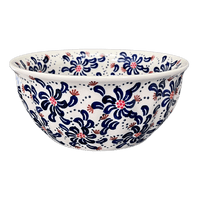 A picture of a Polish Pottery 7.75" Bowl (Floral Fireworks) | M085U-BSAS as shown at PolishPotteryOutlet.com/products/7-75-bowl-floral-fireworks-m085u-bsas