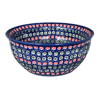A picture of a Polish Pottery 7.75" Bowl (Rings of Flowers) | M085U-DH17 as shown at PolishPotteryOutlet.com/products/7-75-bowl-dh17-m085u-dh17