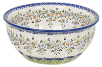 A picture of a Polish Pottery 7.75" Bowl (Garden Stroll) | M085U-P316 as shown at PolishPotteryOutlet.com/products/775-bowls-garden-stroll