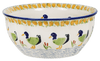 Polish Pottery 7.75" Bowl (Ducks in a Row) | M085U-P323 at PolishPotteryOutlet.com