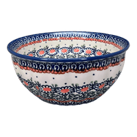 A picture of a Polish Pottery 7.75" Bowl (Daisy Chain) | M085U-ST as shown at PolishPotteryOutlet.com/products/7-75-bowl-daisy-chain-m085u-st
