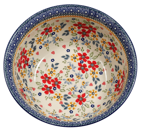 Bowl, Round, 9" Bowl in "Ruby Bouquet" by Manufaktura | M086S-DPCS