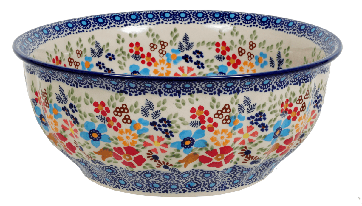 Bowl, Round, 9" Bowl in "Festive Flowers" by Manufaktura | M086S-IZ16