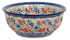 Polish Pottery 9" Bowl (Festive Flowers) | M086S-IZ16 at PolishPotteryOutlet.com