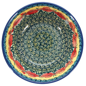 Polish Pottery 9" Bowl (Poppies in Bloom) | M086S-JZ34 Additional Image at PolishPotteryOutlet.com