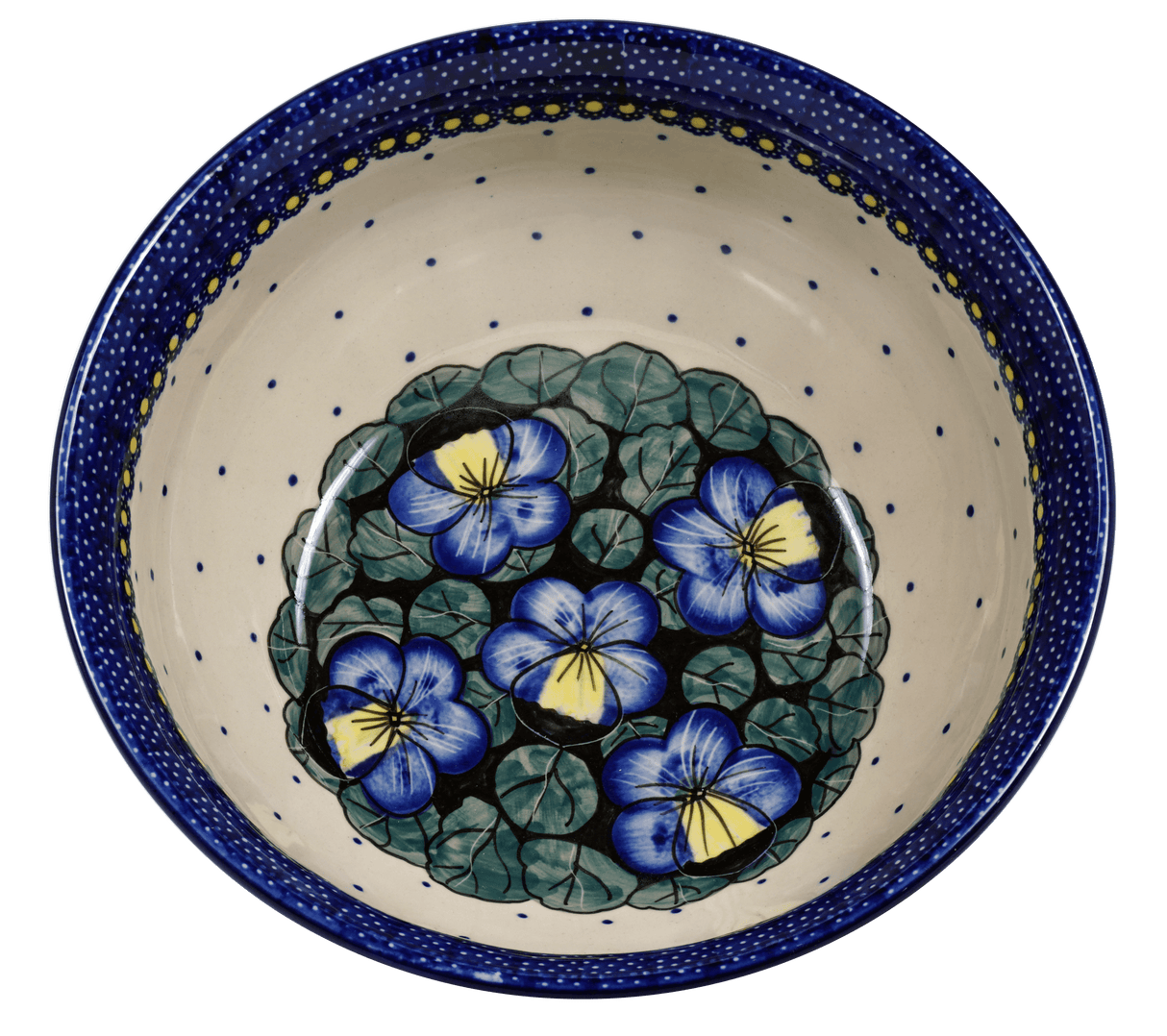 Bowl, Round, 9" Bowl in "Pansies" by Manufaktura | M086S-JZB