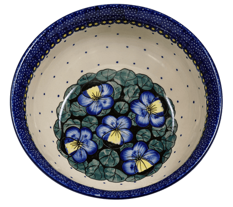 Bowl, Round, 9" Bowl in "Pansies" by Manufaktura | M086S-JZB