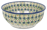 A picture of a Polish Pottery 9" Bowl (Spring Morning) | M086S-LZ as shown at PolishPotteryOutlet.com/products/9-bowls-spring-morning