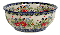 A picture of a Polish Pottery 9" Bowl (Floral Fantasy) | M086S-P260 as shown at PolishPotteryOutlet.com/products/9-bowls-floral-fantasy