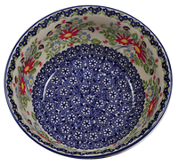 A picture of a Polish Pottery 9" Bowl (Floral Fantasy) | M086S-P260 as shown at PolishPotteryOutlet.com/products/9-bowls-floral-fantasy