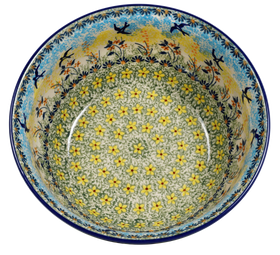Polish Pottery 9" Bowl (Soaring Swallows) | M086S-WK57 Additional Image at PolishPotteryOutlet.com