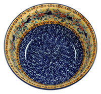 A picture of a Polish Pottery 9" Bowl (Butterfly Bliss) | M086S-WK73 as shown at PolishPotteryOutlet.com/products/9-bowl-butterfly-bliss
