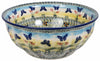 Polish Pottery 9" Bowl (Butterflies in Flight) | M086S-WKM at PolishPotteryOutlet.com